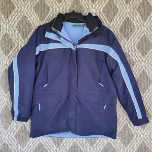 L.L. Bean Women's Size L  Winter Snow Ski  3-in-1 Jacket Hooded Blue Zip - Picture 1 of 17