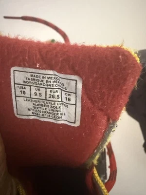 Botas Polo Ralph Lauren Ranger Hi II para niños jóvenes talla 10 cuero azul/amarillo Foto 1 de 4