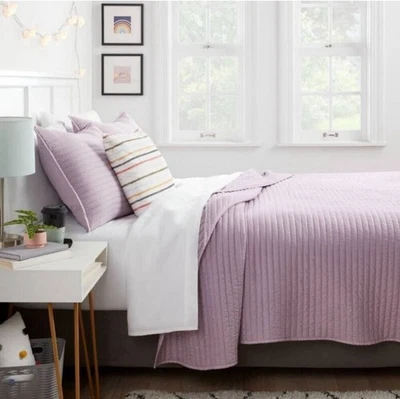 Full/Queen Garment Washed Microfiber Quilt Light Purple - Room Essentials. NWT. - Image 1 of 4