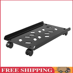 PC Stand Computer Tower Stand with Caster Wheels Steel Mobile CPU Stand (Black) - Afbeelding 1 van 12