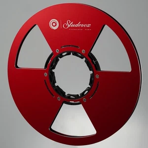 Studevox 10.5" Edge Polished Red Aluminium Tape Reel For Reel Tape Recorders - Picture 1 of 9