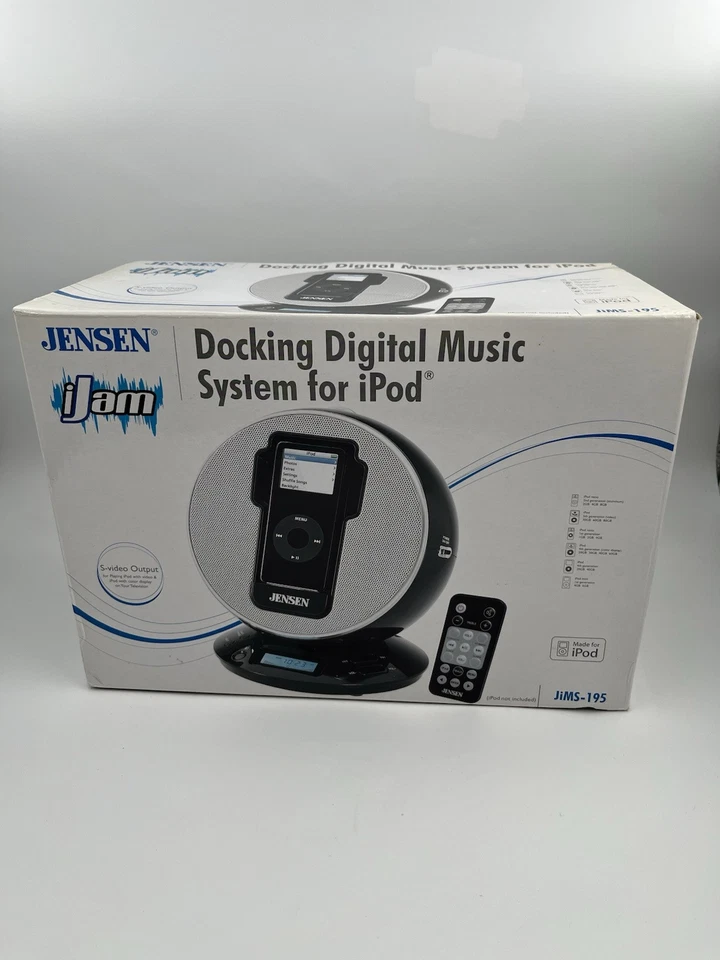 Jensen Jims-195-bk Docking Digital Music System/alarm Clock for iPod and Mp3 New - Image 1 of 4