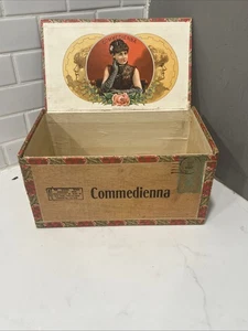 Antique Wooden Cigar Box Commedienna 9.25” Pennsylvania Rare! Heffron Phelps - Picture 1 of 12