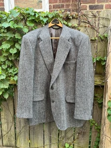 Vintage Made In USA Harris Tweed Handspun Scottish Wool Blazer Sport Coat 48 - Picture 1 of 9
