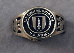 1ST Signal Brigade ring First to Communicate Insignia - Picture 1 of 3