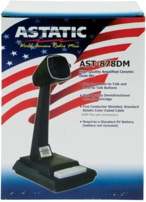 Astatic 302-AST878DM CB Tischmikrofon Push-to-Talk & Lock-to-Talk Tasten NEU - Bild 1 von 4