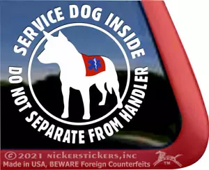 Service Dog Inside |High Quality Vinyl Australian Cattle Dog Heeler Window Decal - Bild 1 von 3