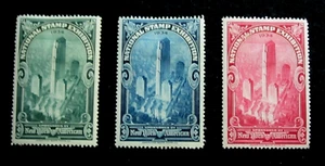 US - NAT'L PHILATELIC EXPO - 1934 - NEW YORK USA - SET OF 3 POSTER STAMPS - Picture 1 of 2