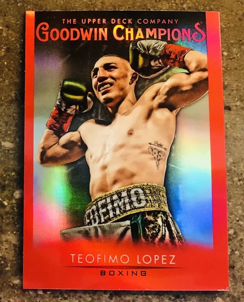 TEOFIMO LOPEZ 2021 GOODWIN CHAMPIONS ROOKIE PLATINUM RED REFRACTOR RARE 1:60 RC - Image 1 of 1