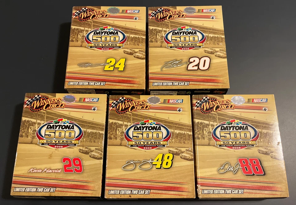 LOT = 5 NASCAR Winner's Circle 2008 Daytona 500 50 Yrs 2 Car Set #88,48,20,29,24 - Image 1 of 4