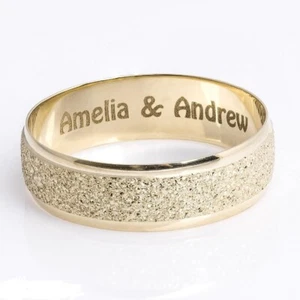 9 ct Personalised gold GROOM wedding Band, wedding ring, engagement ring, 6mm - Picture 1 of 4