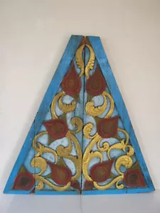 Antique Thai Burmese gold gilt wooden temple gable - Picture 1 of 8