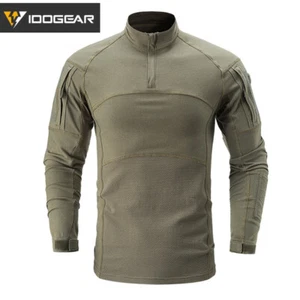 Tactical Shirt Long Sleeve Top Camo Airsoft Outdoor Black Camo Hunting Airsoft - Picture 1 of 17