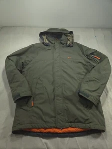 Vintage Nike Jacket Mens Medium Green Coat Parka Hood Fleece Swoosh Quilted Y2K - Picture 1 of 8