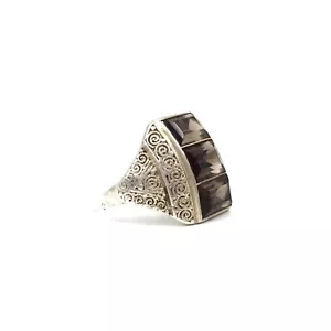 Theodor Fahrner 925 Silber Ring Damen Filigran Schmuck Rauchquarz 17.8mm / 56 - Bild 1 von 15
