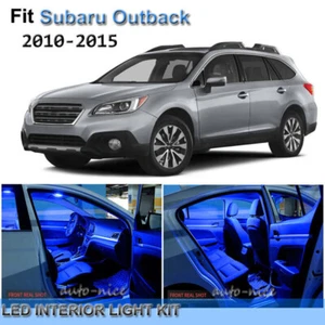 For 2010-2015 Subaru Outback Premium Blue LED Interior Lights Kit 9 Pieces - Picture 1 of 8