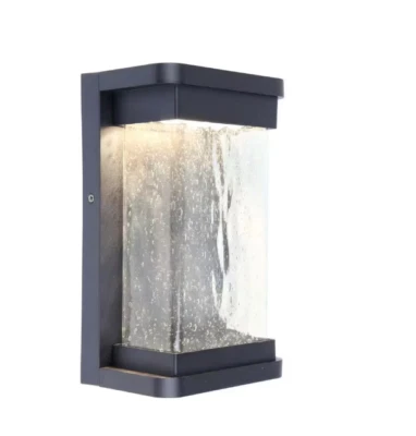 LUTEC Starry 1857 795 Lumen 3000K LED Wall Light with Seeded Glass, Modern Porch