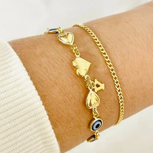 Evil Eye Armband Set Damen, personalisiertes Armband Set, Schutzarmband - Bild 1 von 10