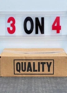 Insegna Flessibile da Esterno Stile Blocco Lettere | 3" su 4" Nero/Rosso | 270 ct - Foto 1 di 5