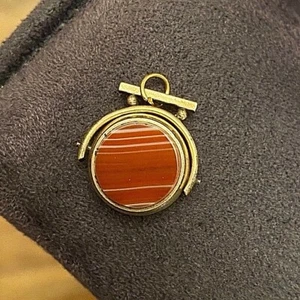 Antique Victorian Gold Filled Banded Agate Onyx Fob Pendant Charm💗 - Picture 1 of 4