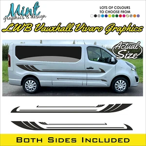 LWB VAUXHALL VIVARO Camper Side Stripes Decals Stickers Van Graphics NO P&P 034 - Picture 1 of 4