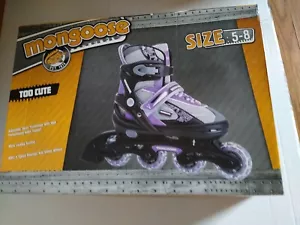 Mongoose Adjustable Inline Roller Blades Size 5-8 Youth Too Cute Purple/Gray - Picture 1 of 6