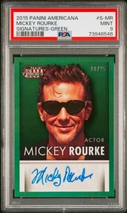 2015 Panini Americana Signatures S-MR Mickey Rourke Auto Green #/25 PSA 9 POP 1