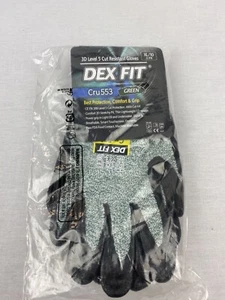 3 Pairs of Dex Fit 3D Level 5 Cut Resistant Gloves XL/10 Cru553 Green New Grip - Picture 1 of 18