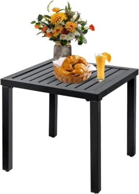 露台边桌金属方形边桌户外咖啡桌适用于小酒馆阳台 — 第 1/4 张图片
