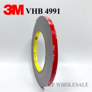 2.3mm thick, 6mm wide x 3Meter 3M VHB 4991 Double Sided Foam Mounting Tape Gray - Picture 1 of 3