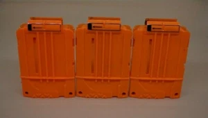 Lot of 3 Nerf Elite orange 6 Round Dart Gun Magazine Clips Hail-Fire replacement - Picture 1 of 6