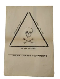 CARTEL PAPEL MASON MASONERIA HACED VUESTRO TESTAMENTO ANTI-CATOLICISMO 316x217mm - Imagen 1 de 7