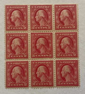 #505 WASHINGTON ERROR BLOCK OF 9.... MLH, OG - Image 1 of 2