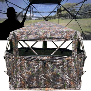 Extra Large Tall 3-4 Person 5-Sided Hunting Blind 288 Degree See Through Grou... - Picture 1 of 12