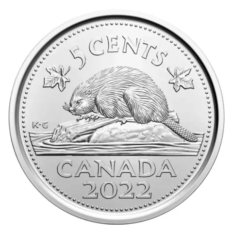 2022 Canada 5 Five Cents BU Canadian Nickel Coin From Mint Roll UNC Cover