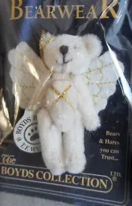 Boyds Bears Tinsel F. Wuzzie Plush Bearwear Pin Angel Bear Ornament/Pin NEW - Picture 1 of 9