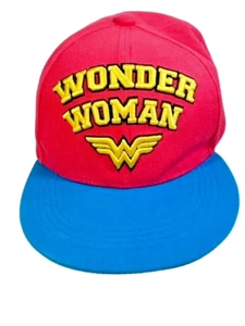 WONDER WOMAN Baseball Cap Adjustable Snap Back Gold Embroidered Logo Six Flags - Picture 1 of 8