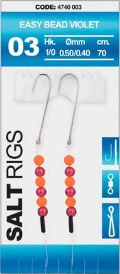 SPRO Salt Rig 3 Easy Bead Violet Brandungsvorfach Gr. 1/0 - 4 Plattfischvorfach - Bild 1 von 2