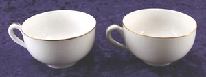 Pair of Vintage Noritake White Gold Trim Fine China Tea Cups Japan - Picture 1 of 6