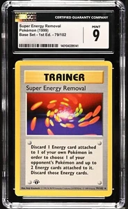 CGC 9 Super Energy Removal Base Set 1ª Edición 79/102 Carta Pokémon Rara - Imagen 1 de 2
