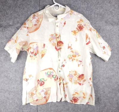 Гавайская рубашка Citron Santa Monica мужская большая льняная японская с цветочным узором азиатская панда - Изображение 1 из 4