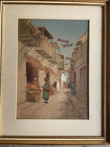 Early 20th Century Orientalist L PEGGIANNI Watercolor Painting - Picture 1 of 2