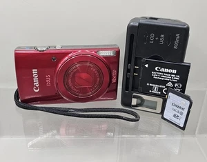 CANON IXUS 180 20MP 10x Optical Zoom Red Digital Camera Working WI-FI - Picture 1 of 18