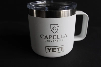 Yeti Rambler White Branded Stainless Steel Insulated Coffee Mug Cup w/ Lid 14 oz - Image 1 of 4