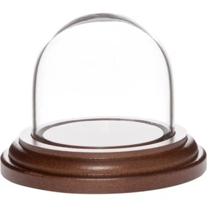 Plymor 1,875 Zoll x 1,875 Zoll Mini Glas Display Kuppel Cloche (dunkler Holzsockel) - Bild 1 von 3