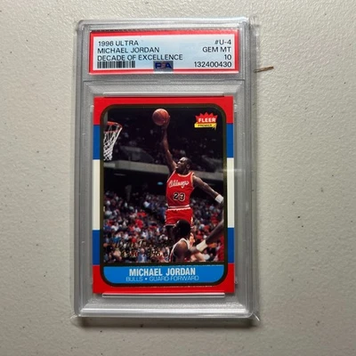 1996 Ultra #U-4 Michael Jordan Decade of Excellence PSA 10 Gem Mint - Image 1 of 2