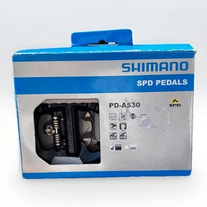 Shimano PD-A530 SPD One Side Flat Bike Cycling Pedals Black New Open Box - Picture 1 of 7