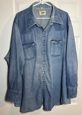 Vintage Lee Extra Long Tails Snap Western Shirt — fits like XXL / Big & Tall - Image 1 of 4