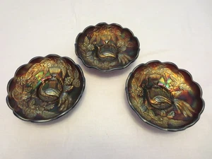 3er Set Northwood Pfau & Urne Karneval Eisbecher - irisierender Amethyst - Bild 1 von 4