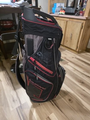 SUN MOUNTAIN C130 GOLF CLUB/CART BAG 14 WAY DIVIDERS BLACK / RED - Image 1 of 4